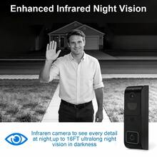 ZHXINSD 4MP Wireless Video Doorbell, Dual-Band WiFi 2.4G/5.8GHz Concurrent Transmission Doorbell Monitoring Camera, Two-Way Audio, Motion Detection Alert, Cloud Storage Recording, 4500mAh Ultra-Low Power Consumption Long Standby, Home Front Door Security First Choice - View 6