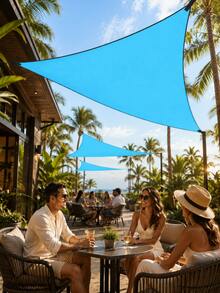 1pc Triangular Sunshade, With UV Protection, For Outdoor Spaces Like Terraces, Gardens And Decks,UV-Blocking Waterproof Polyester Sun Shade Sail, Suitable For Patio, Garden, Swimming Pool, Outdoor Camping, Includes DIY Installation Ropes - Multicolor - View 1