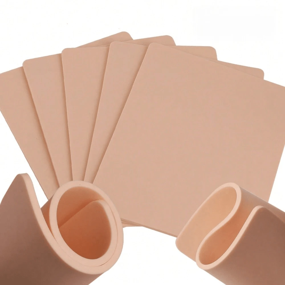 15/10/5/3/1 Piece Silicone Tattoo Practice Skin, 3mm Double-Sided Fake Skin For Permanent Makeup Training Supplies, Tattoo Accessories - Multicolor - View 1