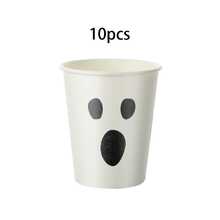 10pcs/30pcs/50pcs Halloween White Ghost Face Paper Cups (9oz) Horror Theme Paper Cups, Suitable For Hot Or Cold Drinks, Perfect For Halloween Parties, Day Of The Dead Celebrations And Birthday Parties To Serve Coffee, Juice Or Snacks - Multicolor - View 8