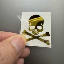 5件裝神祕骷髏金屬色裝飾手機貼紙，時尚塑膠配件，適用於手機、行動電源與電腦，裝飾貼紙 - A - 查看 5