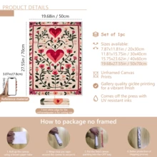 1 pieza Póster de arte de pared vintage, patrón de corazón dibujado a mano, pintura de boda del Día de San Valentín, regalo de arte de pared romántico para ella, impresión de aniversario, enmarcado o sin enmarcar, decoración de habitación/hogar, decoración de apartamento de dormitorio universitario, regalo de decoración de pared de dormitorio - A - Ver 14
