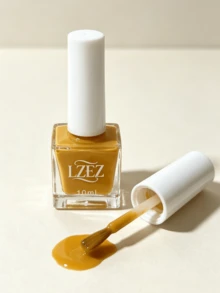 1 Bottle Water-Based Nail Polish - LZEZ - 2026 New 10ml Peelable Long-Lasting Quick-Dry Nail Polish For Students, Alcohol-Free - Mustard Yellow - View 4