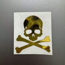 5件裝神祕骷髏金屬色裝飾手機貼紙，時尚塑膠配件，適用於手機、行動電源與電腦，裝飾貼紙 - A - 查看 6
