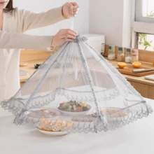 1 pieza Cubierta de alimentos plegable tipo paraguas, a prueba de polvo, anti-contaminación, a prueba de moscas y mosquitos - Multicolor - Ver 8