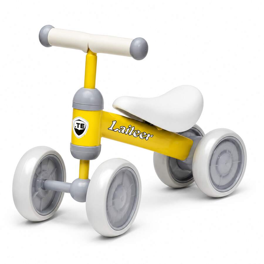 Balance Bike 1 Year Old – 4-Wheel Toddler Bike With Light-Up Wheels & Stable Steel Frame, Fun Toddler Outdoor Toys For Indoor Outdoor Play, Perfect As 1 Year Old Boy Gifts, Baby Toys 1 Year Old & 1st Birthday Girl Gifts Yellow - Yellow - View 1