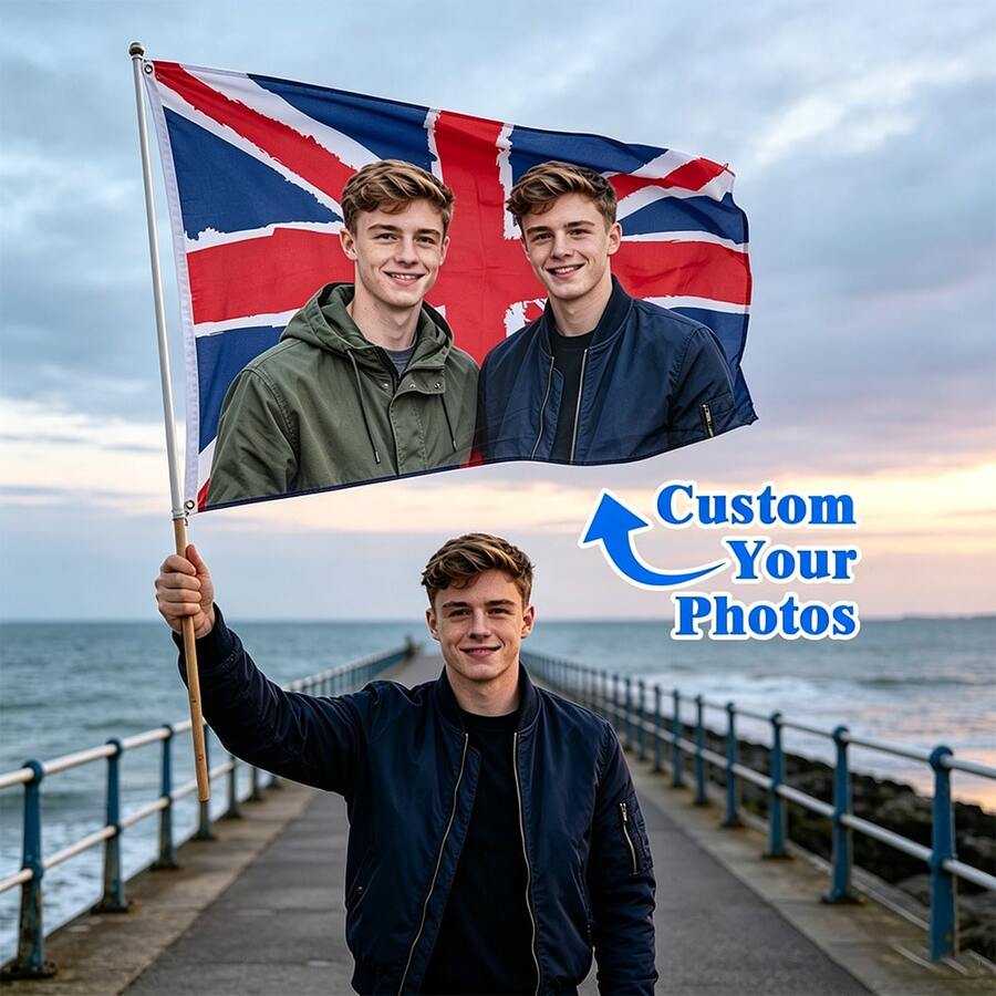 1pc Customizable Portrait, Pet Flag, Customizable American Flag, Yard Decor Flag, Outdoor Decor Flag, Unique, Washable, High-End, Breathable And Durable, Unique Personalized, Ideal Gift For Him/Her, Room, Office Decor, Flag Pole Not Included - Multicolor - View 1