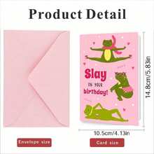 1 Set, Happy Frog Birthday Card - Make Your Birthday Shine! Cute And Fun Greeting Card Suitable For Friends, Sisters, Best Friends, Close Friends And Colleagues - Multicolor - View 8