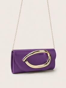 REMANLAND Vintage Solid Color Clutch, Versatile Mini Handbag, Fashionable Bag Style, Suitable For Weddings, Parties, Evening Events, Dinners And Other Occasions - Purple - View 3