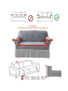1PC Ultra Soft Thick Fabric Non-Slip Elastic Skirt Hem Sofa Cover, Dust-Proof, Pet-Proof, Waterproof, Anti-Dirt, 2 Colors Dark Gray And Light Gray Available, Suitable For 1/2/3/4 Seater Sofa, All Seasons - Multicolor - View 13