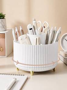360° Rotating Desktop Organizer, Large Capacity Multi-Compartment Pen Holder And Office Supplies Storage Box, Suitable For Pencils, Makeup Brushes And Jewelry, Back To School Supplies, Home Essentials, School And Office Desktop Accessories - Multicolor - View 6