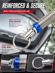 Resorte de soporte ajustable de metal azul para la tapa del maletero del automóvil, dispositivo de elevación de la tapa del maletero, accesorio automotriz esencial, adecuado para sedanes sin asistencia de elevación hidráulica, accesorio de automóvil práctico - Multicolor - Ver 9