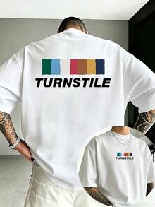 Magliette Uomo American Street Fashion T - Short Sleeve T-Shirt, Men's Summer Outfit Pure Cotton Loose Colorful Striped Print, Men's Casual Summer T-Shirts With Koszulki - White - View 1