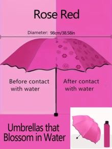 Paraguas Floreciente en el Agua, Unisex, Protección Dual contra Sol y Lluvia, Resistente a los Rayos UV - Multicolor - Ver 17
