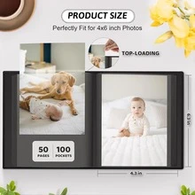 Photo Album 4x6 100/300/500/800 Pockets With Leather Hardcover Cover, Large Photo Album Binder Book With 80Pcs Pages For Family Travel Wedding Baby Gifts - Blue - View 9