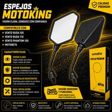 Espejos para Vento Ruda 150 / Ruda 170 / Phantom 150 – Par de Retrovisores para Motoneta - Negro - Ver 2