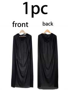 1pc Red & Black Vampire Cloak, Gothic Halloween Style Polyester High Collar Lace-Up Long Cape, Halloween Party, Costume Party, Cosplay, Theme Party Prop Outfit - Halloween - View 10