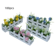 1pc Miniature Fence Floral Decoration, Dollhouse Yard Decorative Fence, Artificial Flower Ornament, Home Decor, Micro Scene Photography Prop Model, Fence Model Decoration, Desktop Ornament, Christmas Gift - 4 Miniature Fences - View 17