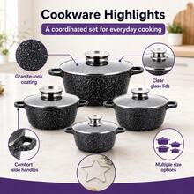 12pcs Kitchen Cookware Set With Clear Lids, Multiple Sizes - View 7