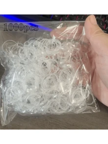 100/500/1000/2000/3000入 透明迷你彈性髮圈 一次性小橡皮筋 女款簡約髮飾 男款鬍鬚小橡皮筋 馬尾髮型、婚禮髮型、節日派對髮飾工具 造型髮飾配件 - 透明色 - 查看 10