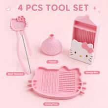 Set Alat Manik-Manik Perler Hello Kitty Sanrio 4 Buah, Baki Penyortir dengan Corong, Pinset, dan Kotak Penyimpanan, Pengatur Kerajinan Manik-Manik Perler, Dekorasi, Sempurna untuk DIY - Alat - View 2