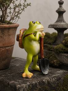 1pc Cute & Fun Resin Frog Figurine, Garden Frog Statue, Miniature Decor, Suitable For Garden, Balcony, Bonsai, Micro Landscape, Home Desktop Decoration Gift - Forest-style Frog Ornament - View 12