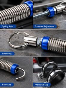 Resorte de soporte ajustable de metal azul para la tapa del maletero del automóvil, dispositivo de elevación de la tapa del maletero, accesorio automotriz esencial, adecuado para sedanes sin asistencia de elevación hidráulica, accesorio de automóvil práctico - Multicolor - Ver 11