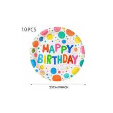 Colorful Polka Dot Happy Birthday Disposable Tableware Set, 7/9 Inch Party Plates Napkins Cups, Birthday Party Gift Celebration Decorations Disposable Paper Plates Napkins Cups, Suitable For Birthday Theme Party Supplies - Multicolor - View 7