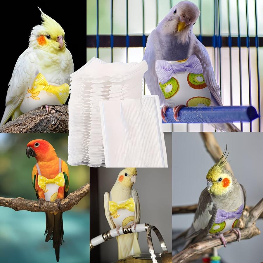 150片鳥類尿布，鸚鵡排泄墊，鳥類訓練墊，適用於寵物鳥 - 一次性鳥類尿布內襯 - 多色 - 查看 1