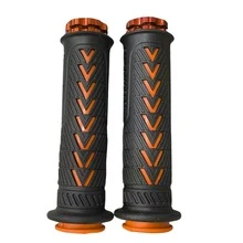 Universal Motorcycle Handlebar Grips | 22mm 24mm MX Gel Rubber Grips With CNC End Caps | Non-Slip Off-Road Motorcycle Handlebar Grips Full Set Suitable For Kawasaki Suzuki - A - View 11