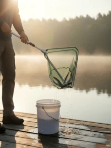 1pc Integrated Fishing Net, With A Deepened And Reinforced Design, Is Very Suitable For Freshwater Fishing. It Is Easy To Grab And Release, And Neither Big Fish Nor Small Fish Can Escape. - Multiple Specifications - View 5