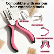 Hair Extension Pliers Set, 3-Hole Professional Mini Hair Extension Tool, Suitable For Installing And Removing Hair Extensions, Compatible With Micro Ring, Nano Ring And Feather Style Hair Extensions, Specialized Pliers For Bead Hair Extensions, Halloween - View 4