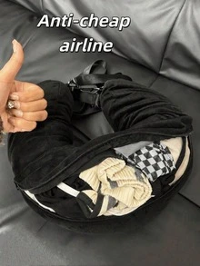 Unfilled Soft Plush Travel Pillow, Can Be Used As Storage Travel Pillow, Suitable For Travel, Travel Essentials, Vacation Accessories, Portable - Multicolor - View 13