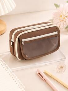 A Transparent Flip Cover 9-Layer Pencil Case, Portable Student Stationery Bag, Desktop Items And Study Stationery Storage Bag, Ba, First Day Of School - Multicolor - View 13