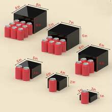 1/6pcs Acrylic Buffet Display Stand, Food Display Rack, Suitable For Buffet Table, Hollow Bottom Dessert Cube Box, White Cube Desktop Storage Rack Storage Box, Suitable For Party, Wedding And Other Holiday Dessert And Cake Display - Black - View 22