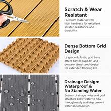 10pcs Interlocking Waterproof Composite Wood Flooring Tiles, Modern Solid Color Square Non-Slip Wear-Resistant WPC Outdoor Decking, Suitable For Balcony, Patio, Backyard, Poolside And Garden Decoration, Grey/Brown/Natural Wood Color - Multicolor - View 6