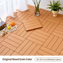 10pcs Interlocking Waterproof Composite Wood Flooring Tiles, Modern Solid Color Square Non-Slip Wear-Resistant WPC Outdoor Decking, Suitable For Balcony, Patio, Backyard, Poolside And Garden Decoration, Grey/Brown/Natural Wood Color - Multicolor - View 13