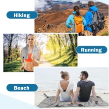 1pc/2pcs Light Gray Microfiber Beach Towel, Soft Comfortable High Absorbency Quick Dry Towel, Skin-Friendly Breathable, Compact, Hang Dry, Comes With Mesh Bag For Convenient Storage, Suitable For Beach, Gym, Yoga, Golf, Cycling, Running - Grey - View 6