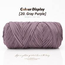 1件裝高級T恤線，200g高彈性柔軟可拉伸聚酯纖維繩線，適用於鉤針與DIY編織，適合手工包、籃子、毯子、地墊、鞋子、拖鞋、靠墊、娃娃與家居裝飾，多色編織手工線 - 彩色 - 查看 49