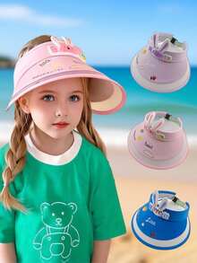 1 pieza Sombrero de sol unisex, Gorra de malla transpirable con protección solar para bebé, adecuada para actividades al aire libre - Multicolor - Ver 2