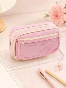 A Transparent Flip Cover 9-Layer Pencil Case, Portable Student Stationery Bag, Desktop Items And Study Stationery Storage Bag, Ba, First Day Of School - Multicolor - View 16
