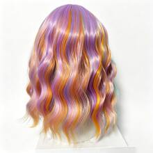 14inch Rainbow Wigs For Women Short Curly Wavy Multi Color Wig For Girls Short Bob Wig With Bangs Heat Resistant Synthetic Wigs For Cosplay Costume Party (Colorful Wig) For Halloween - Multicolor - View 5