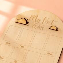 My First Year Photo Display Board, Bohemian Sun Pattern, Baby First Year Photo Frame Milestone Board, Baby Keepsake, Birthday Nursery Decor, Unisex For Boys And Girls - Milestone - View 5