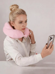 Gối ngủ trưa chữ U bằng mút mềm nhớ hình, gối đỡ đầu di động unisex, thiết yếu cho máy bay, ô tô, nhà ở, ghế tựa - Nhiều màu - Xem 4
