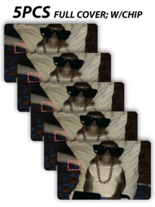 1/2/4/5/10pcs Funny Hip Hop Monkey Credit Card Stickers, Hip Hop Parody Style Gift, PVC Material, Anti-Fingerprint, Durable, Scratch-Resistant, Wear-Resistant, Suitable For Men, Women, Couples, Small Chip Cards, Bank Cards, Credit Cards, Transportation Cards, Student Campus Cards DIY, Privacy Protection - Multicolor - View 16