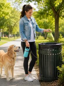 Portable Dog Poop Scooper With Built-In Bag Dispenser, Lightweight Claw Pet Waste Picker For Walks, Parks & Outdoor Cleanup - Green - View 4