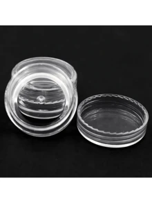 1/10/20/30/50/100pcs Mini Transparent Cream Jars, 3g/5g/10g/15g/20g, Empty Plastic Cosmetic Containers, Transparent Sample Bottles, Eyeshadow/Lip Balm Containers, Travel Essential Sample Cosmetic Jars, Optional Dispensing Spoon, Empty Mini Bottles, Suitable For Thanksgiving, Halloween And Christmas - Multicolor - View 4