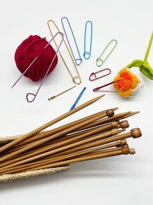15pcs Knitting Needle Set, 35cm Single Point Knitting Needles, 8 Single Point Knitting Needles (2 Of 4 Sizes) With 6 Sizes Non-Slip Aluminum Marker Pins + Simple Repair Keychain Crochet Hook, Practical DIY Set For Home Knitting, Crochet And Handmade Crafts - Knitting Set - View 8