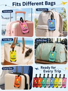 3D Silicone Luggage Tag Card, Waterproof Travel Identification Bag Tag For Backpackers, Suitable For Airport Checked Luggage, Boarding, Vacation, Cruise, Identity Information Card, Can Hold Address Information Slip, Airplane Travel Accessory - Multicolor - View 10