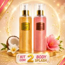 Kit 2 Body Splash 210ml Lilly Beauty com Glitter Melhor qualidade - Morango + Coconut - Visão 5